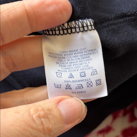 Lands’ End Long Sleeve Polo Shirt Navy Blue Cotton - Size L 42-44 Classic Fit - Picture 5 of 5